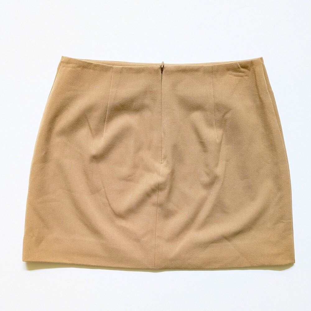 Staud Annette Mini Skirt Camel Brown Size 0 Office Academia Luxury Quiet Girl - Picture 4 of 14